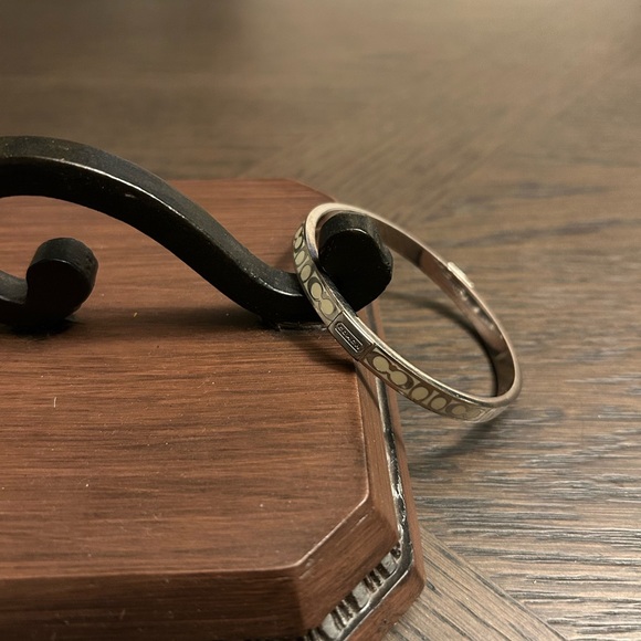 Coach Silver and Cream Bangle Bracelet - Picture 4 of 8